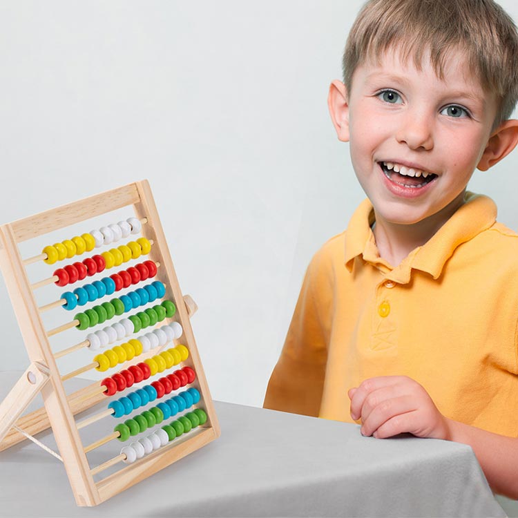 知育玩具 100玉そろばん＋数字カード＋数え棒セット 木製おもちゃ 送料