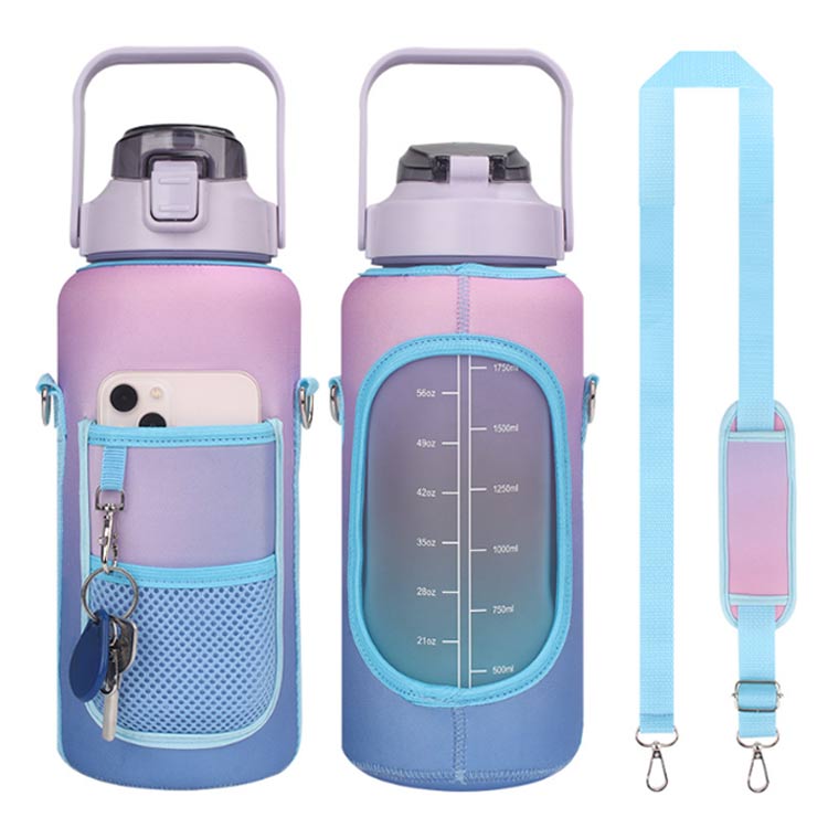 グラデーション 水筒カバー おしゃれ ポケット付き 斜め掛け