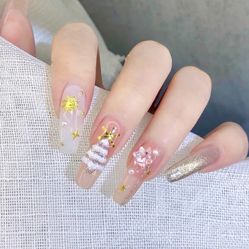 ジェルネイル ネイルパーツ 花 ガラスストーン ビジューアート