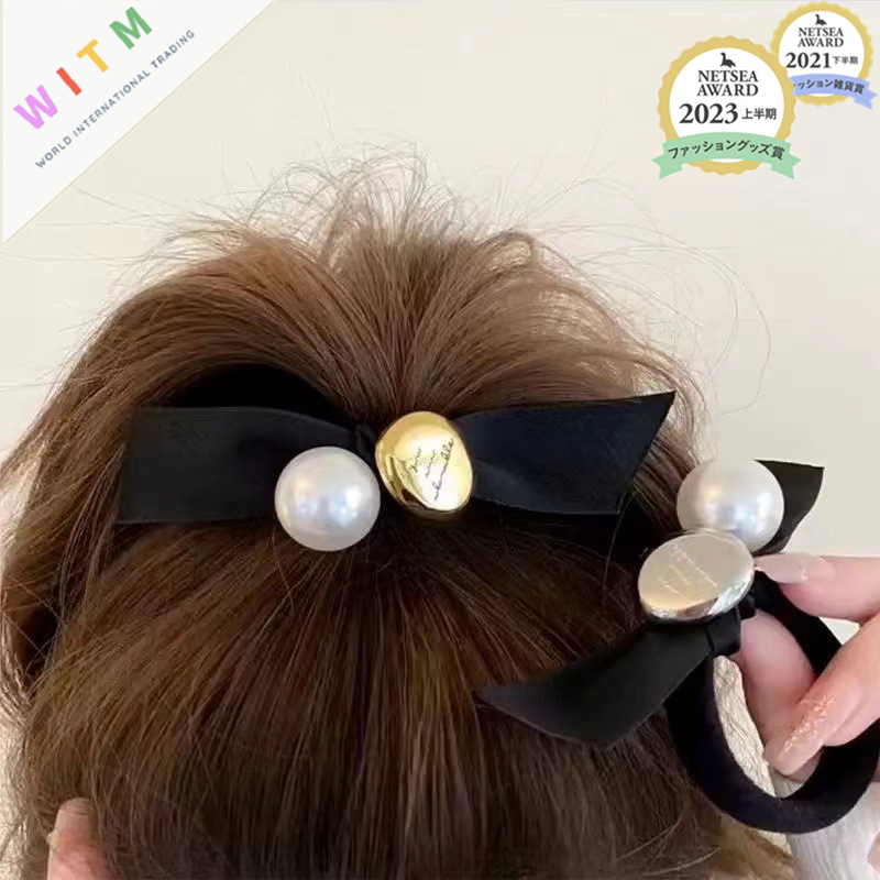 パール 蝶結び ヘアゴム シュシュ 髪留め 髪飾り ヘアアクセサリー レディース 可愛い