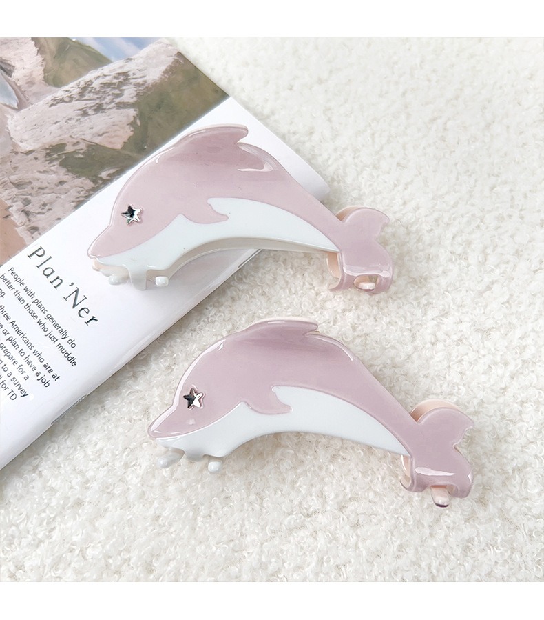 2色 酢酸 イルカのヘアピン バンスクリップ かわいい 海洋 動物 ヘア