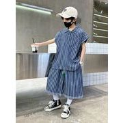 2024夏新作  ベビー服 韓国風子供服 男の子  半袖  トップス+ショートズボン  2点セット110cm--170cm
