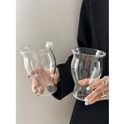 最新トレンド勢揃い 冷たい飲み物カップ 朝食カップ レトロ グラス アイスコーヒーカップ 大容量