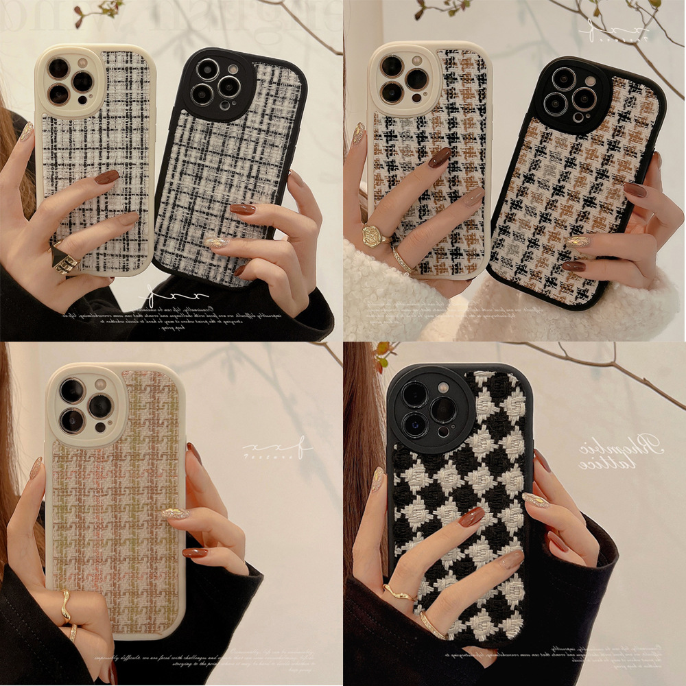 スマホケース ツイード iphone15 iphone14 ケース 秋冬新作 ファブリック iPhoneカバー 刺繍 千鳥 格子