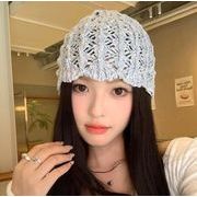 キャップ 小顔効果  帽子 ニット帽  毛糸