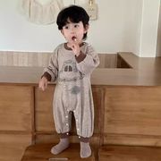 【新作　秋】装い韓国風子供服 ベビー服 キッズ  男の子 長袖 連体服 2色 66-90cm