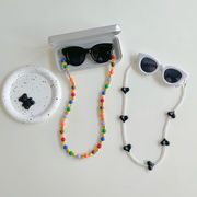 キッズサングラス　チェーン付き　ケース付き　紫外線対策　韓国キッズアクセサリー