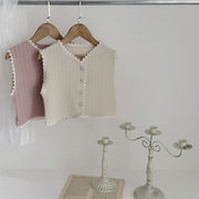 ベビー服　66~90cm　キッズベスト　フリルトップス　韓国子供服