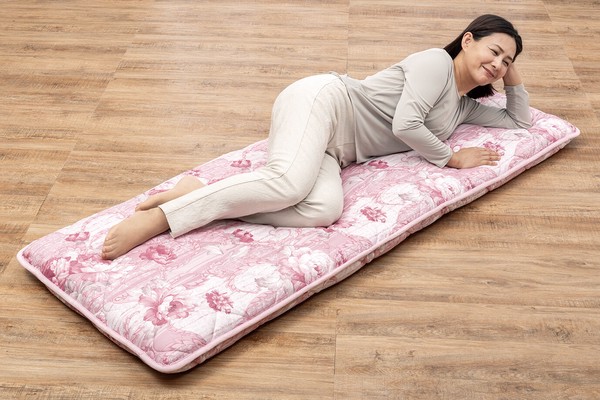 日本製 抗菌防臭わた使用固綿入りボリュームごろ寝長座布団