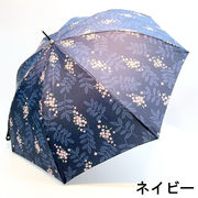 【雨傘】【長傘】風に強い耐風タイプ◎リーフ＆プティフルール柄・軽くてさびにくいジャンプ雨傘