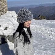 キャップ 小顔効果  帽子 ニット帽  毛糸 防寒