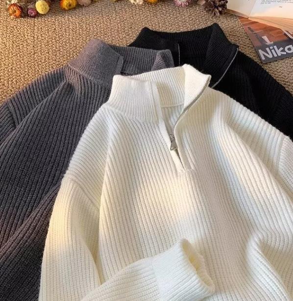 2024秋冬新作 メンズ 男 ニット 毛糸 トップス 長袖  ハイネック セーター カットソー  M-3XL