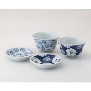 【SALE】【波佐見焼】 藍花 取皿お好み丼ペア