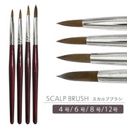 耐熱性、耐久性に優れた毛質　高品質　スカルプブラシ４種　4号、6号、8号、12号　長さだし