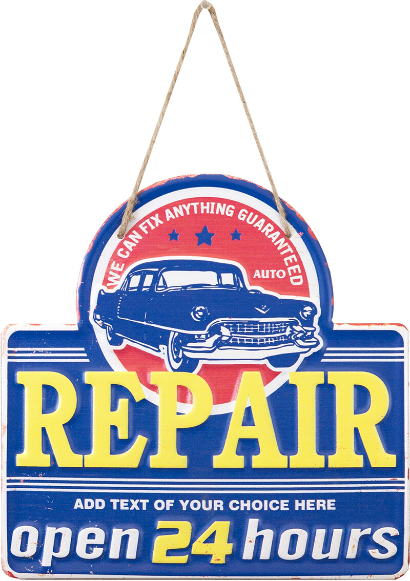 アンティークエンボスプレート ★ REPAIR Open 24 hours★