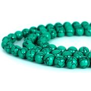 ハウライト フェイク ターコイズ(人工石 グリーン)【 丸玉】10mm【ビーズ パワーストーン】