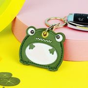 漫画のカエルのキーホルダー   革のキーホルダー   カエルアクセサリー   かわいいカエル雑貨