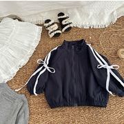 ★2024秋冬子供服★カジュアル系  無地 蝶結び ジャケット 韓国風子供服 防寒 温かい コート