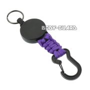 パラコード　カラビナリールキーホルダー　パープル