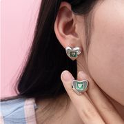 ★Heart★　ハートアクセ　ハートピアス　円形　デイリー　韓国アクセサリー
