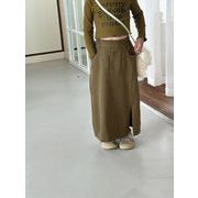 2024秋新品    女の子　デニムスカート　子供服     ロングスカート　カジュアル 　キッズ服  90-150CM