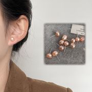 s925  淡水パール ピアス　不規則　バロック天然パールピアス　 淡水パールアクセサリー
