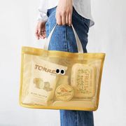 人気 韓国風 メッシュバッグ 手提げバッグ 透明トートバッグ 涼しげ  ins風