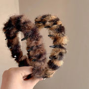 レオパートファーカチューシャ　シンプル　デイリー　韓国ヘアアクセサリー