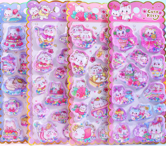 手芸diy用デコレーション 手帳用 貼り付け★粘着シール★立体キャラクターシール 3Dシール