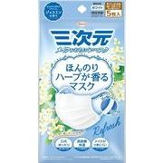 ★興和KOWA★三次元 マスク ほんのりハーブが香るマスク ジャスミン 5枚入