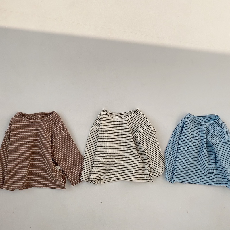 【2023秋新作】韓国風子供服 ベビー服 キッズ 男女兼用 ボーダー柄 長袖 トップス Tシャツ