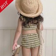 【2026夏新作】韓国風子供服 キッズ水着 女の子 ベビー 子供用 オールインワン　キャミソール＆短パンツ