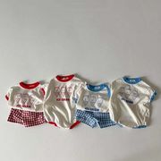 【2024夏新作】韓国風子供服 ベビー服 キッズ 男女兼用 おしゃれ 半袖 ロンパースORシャツ＋短パンツ