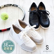 【2025年春新作】レースアップシューズ スリッポン 軽量 サイドゴム フラット 耐滑 抗菌 3e