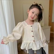 子供服春秋服★女の子長袖シャツ ★ファッションシャツ ★韓国風子供春秋服★100-150