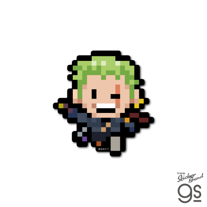 ピクセルワンピースステッカー ゾロ(エッグヘッドver.) キャラクター