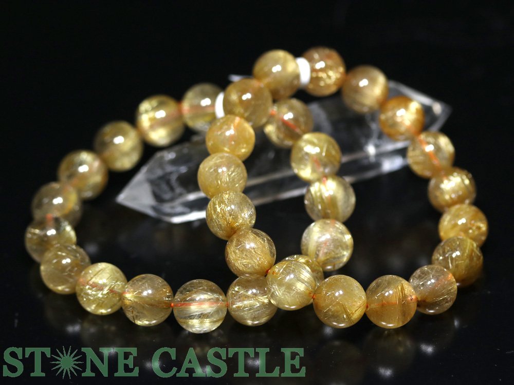 ☆高品質☆【ブレスレット】極太タイチンルチルクォーツ (6A) (約12～12.5mm)