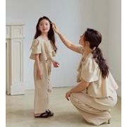 2025 新作 INS風  韓国風子供服  人気 トップ スシャツ+ズボン カジュアルスーツ 2色 90-140cm