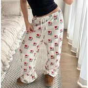 ボトムス ズボン パンツ プリント ワイドパンツ レディース