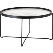 ラウンドトレーテーブルL　センターテーブル 大理石調 サイドテーブル  折りたたみ