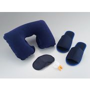 トラベル4点セット TVS-85 旅行 防災グッズ アイマスク スリッパ ネックピロー ケース入り耳栓