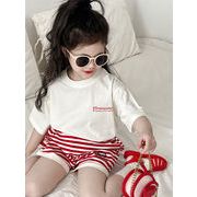 韓国子供服 ベビー服 キッズ 女の子  半袖トップス+ショートズボン  分けて販売  90cm-140cm