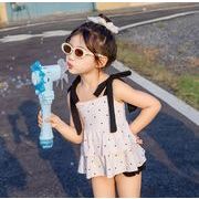 【2025夏新作】水着 子供 女の子 袖無しトップス +ズボン 可愛い  ベビー  フリル 3色 90cm~140cm