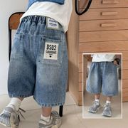 2025春夏子供服 シンプル デニムショートパンツ 韓国風 ボトムス ジーンズ 男女兼用[90~150cm]