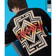 【SIDEWAYSTANCE】ネイティブ柄パイル半袖Tシャツ