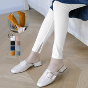 【日本倉庫即納】 レギンスパンツ 裾スリット入り 春秋冬