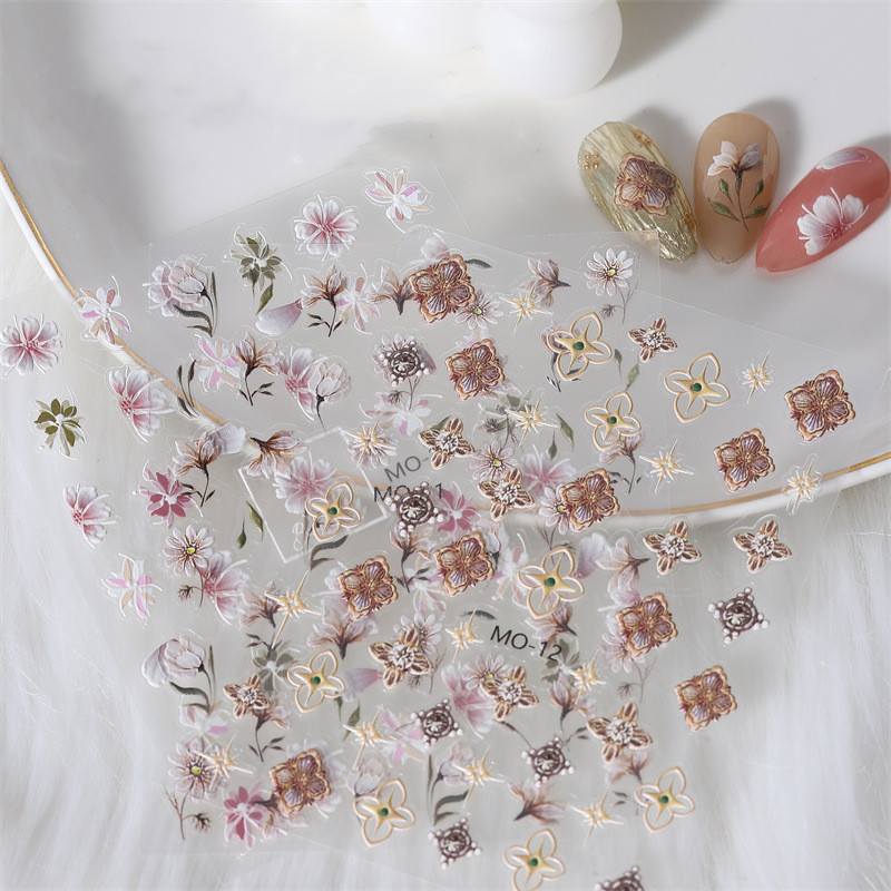 ネイルシール ジェルネイル レジン マニキュア セルフネイル 花 フラワー 植物 ネイルステッカー 5D お花