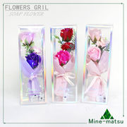 母の日ギフト パラ カーネーション 3本入り 記念日 ソープフラワー 枯れないお花 シャボンフラワー