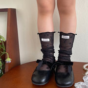 キッズ靴下　キッズソックス　シーアメッシュ靴下　バレエコア　夏　デイリー　韓国靴下