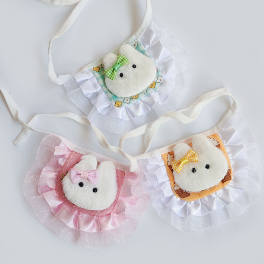 ペット用よだれかけ スタイ うさぎ もこもこ 首飾り ハーネス アクセサリー 小型犬用 猫用 ペット用 装飾